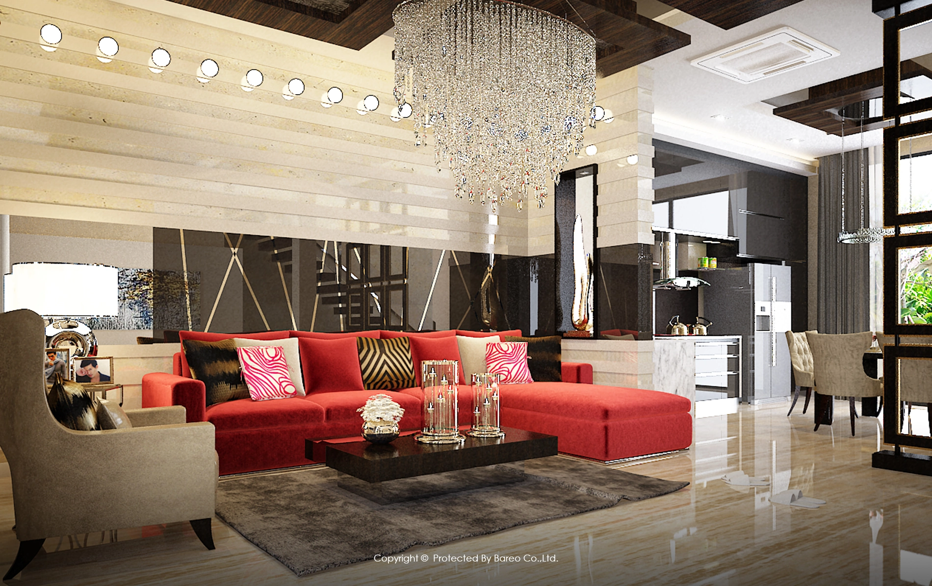 ออกแบบภายใน Open Plan จัดโซนบ้านหรูให้ลงตัว