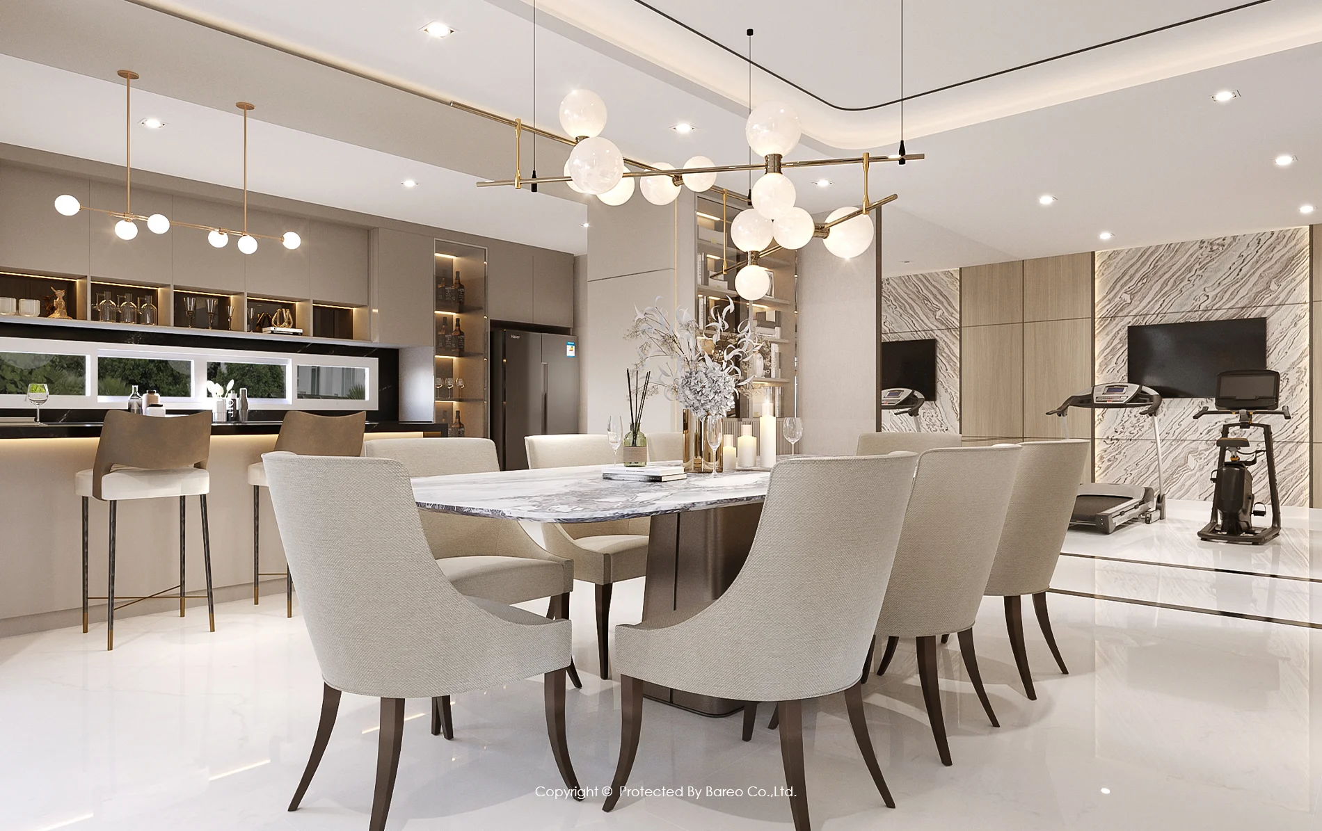 ออกแบบภายใน Open Plan จัดโซนบ้านหรูให้ลงตัว