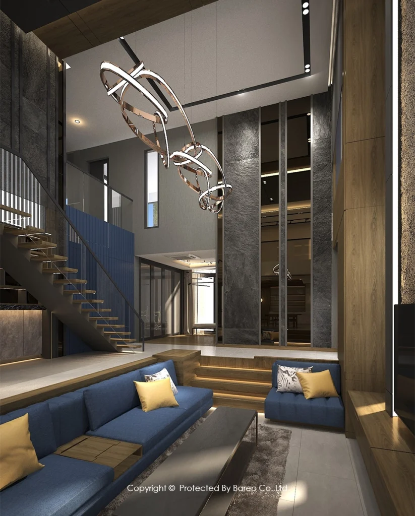 ออกแบบภายใน Open Plan จัดโซนบ้านหรูให้ลงตัว