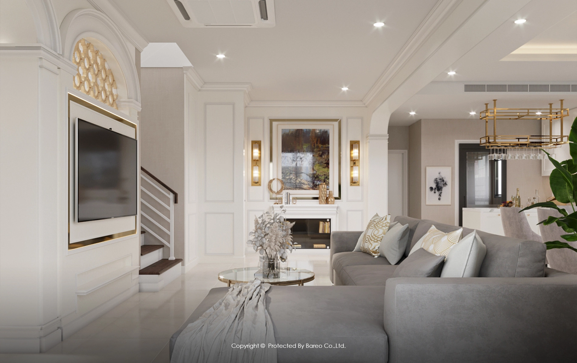 ออกแบบภายใน Open Plan จัดโซนบ้านหรูให้ลงตัว